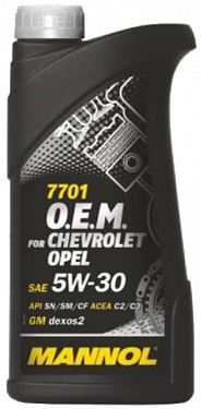 Масло моторное MANNOL O.E.M. Chevrolet Opel 5W-30 SN/CF синт. (1L)